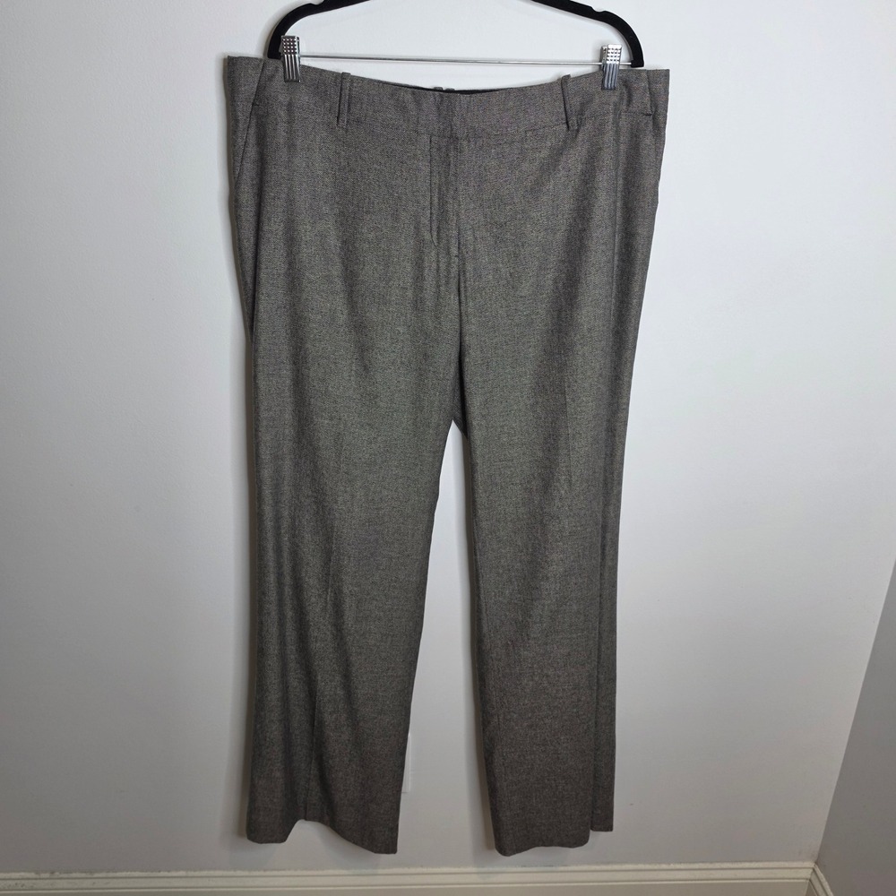 Ann Taylor Modern Fit Trouser Leg Pants Women 18 Tall Gray Brown Tweed